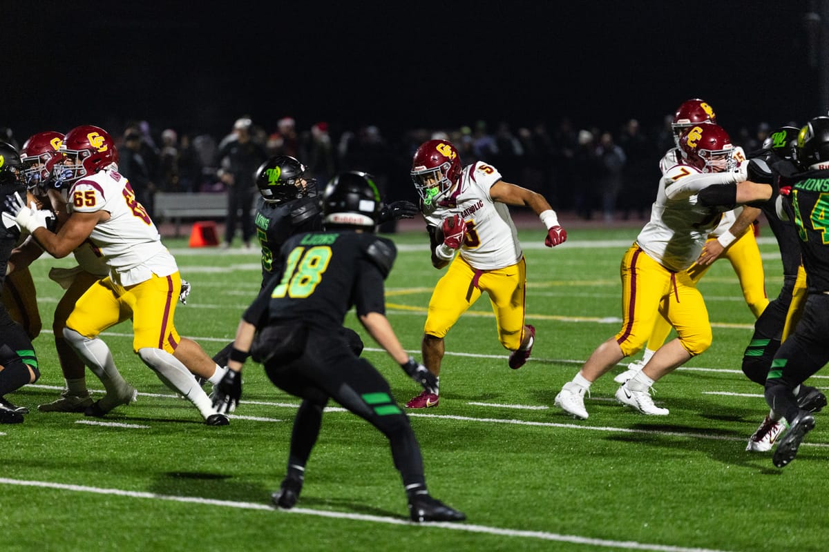 Central Catholic football heads back to 6A state title game after upset win over West Linn